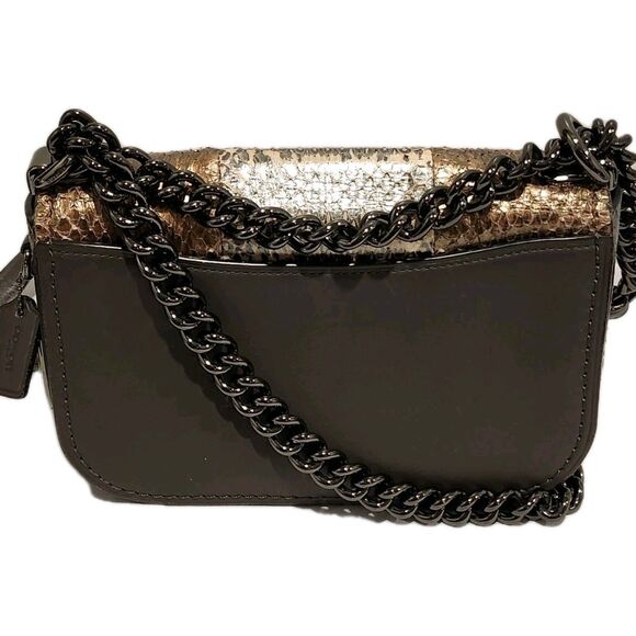 Coach Swagger Shoulder Bag 20 in Metallic Striped Mixed Snakeskin - Picture 7 of 16